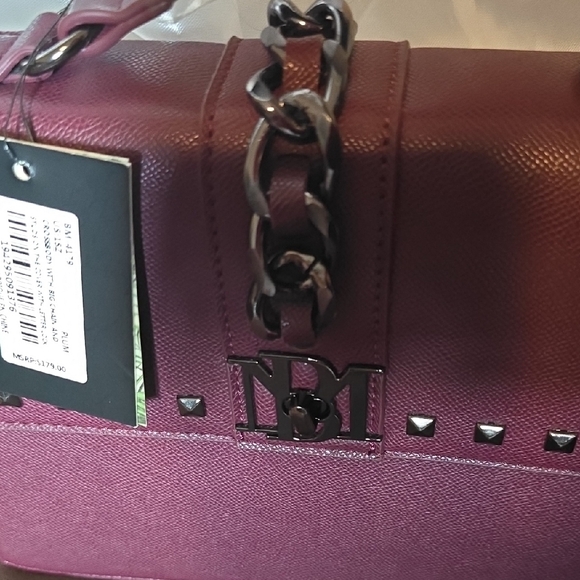 Badgley Mischka Studded Purple Satchel - Picture 3 of 4